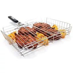 Deluxe rozsdamentes acél grillkosár