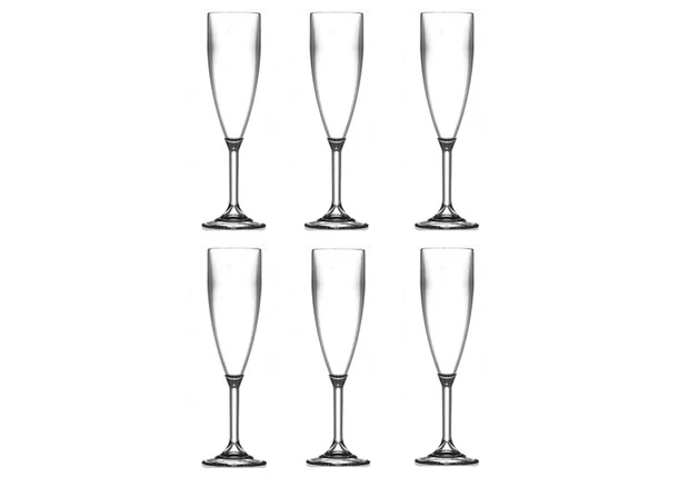 Happy Selection - 6 db-os Pezsgős pohár 19 cl - törhetetlen műanyag