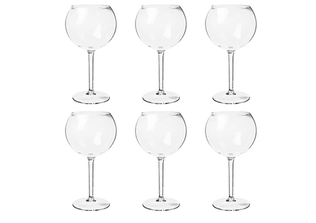 Happy Selection - 6 db-os Vörösboros pohár szett 63 cl - törhetetlen műanyag