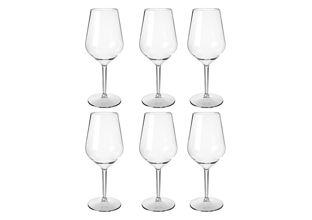 Happy Selection - 6 db-os Fehérboros pohár szett 47 cl - törhetetlen műanyag