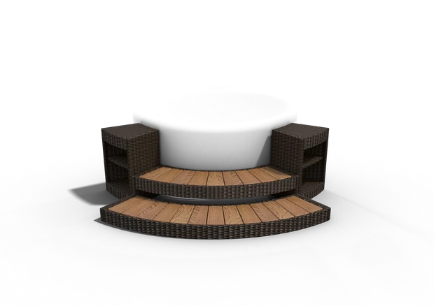 Softub kiegészítő - NEWPORT rattan lépcső Gold Cane (univerzális)