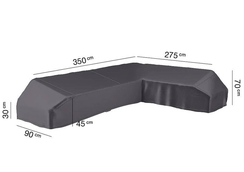 Aerocover ülőgarnitúra szett takaróponyva - L alakú - jobb - 350 x 275 x 90 x 30/45/70 cm