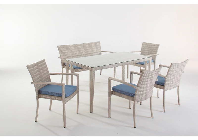 Dallas 6 személyes étkezőasztal - White Wash   * 2db készleten*