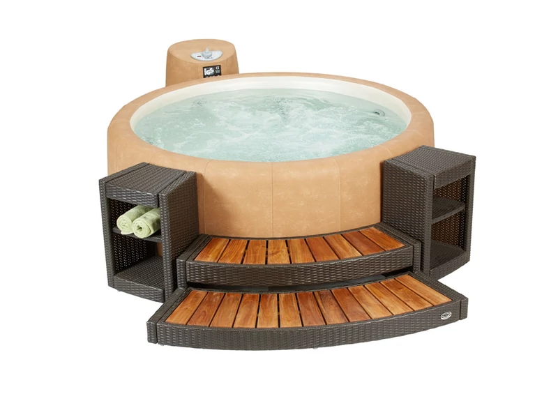 Softub kiegészítő - NEWPORT rattan lépcső Resort 300-as medencéhez